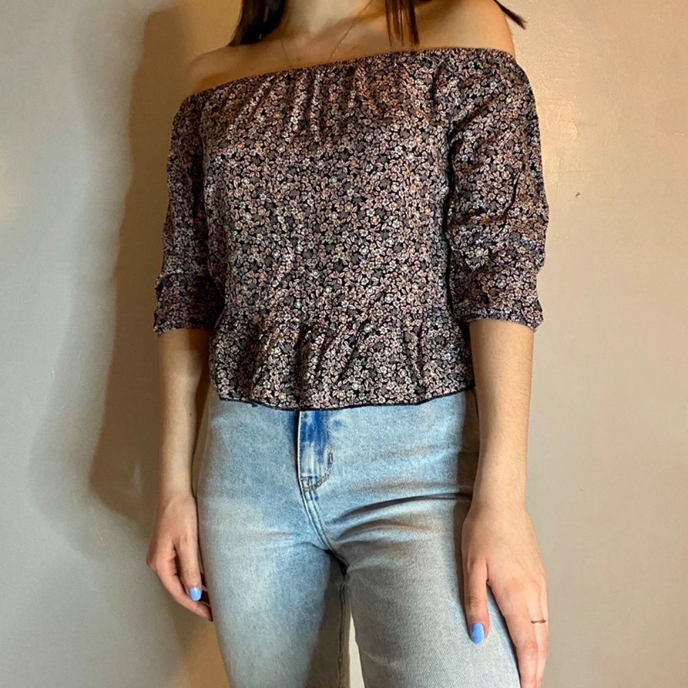 Garage Floral Off The Shoulder Top